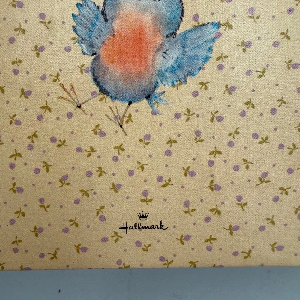 Vintage Hallmark Greeting Card Organizer Bird Nest Floral RA 700-6 Made in USA
